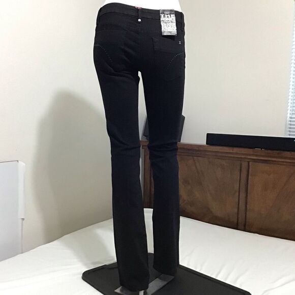 Joe’s Jeans Black Dark Wash Denim Jeans Honey Booty Fit Flare Leg - Picture 3 of 16